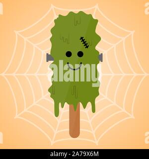 Monster Form Eis Popsicle. Halloween Jahreszeit-Vector Illustration Stock Vektor