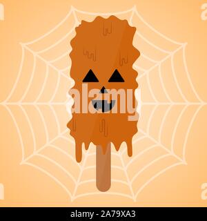 Monster Form Eis Popsicle. Halloween Jahreszeit-Vector Illustration Stock Vektor
