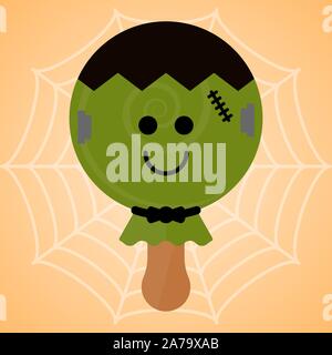 Monster Form Eis Popsicle. Halloween Jahreszeit-Vector Illustration Stock Vektor