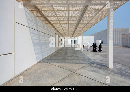 Blick auf den Eingang, Louvre Museum, Abu Dhabi Stockfoto