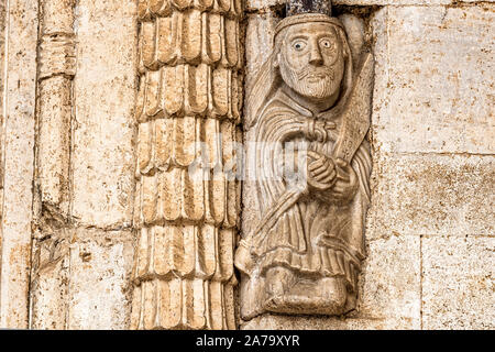 Italia Marche Osimo Kathedrale San Leopardo Portico particolari | Italien Marche Osimo Kathedrale von San Leopardo Veranda details Stockfoto