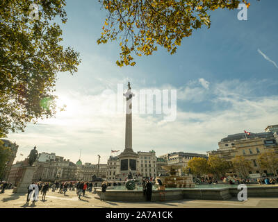 Trafalgar Square in London, England. Stockfoto