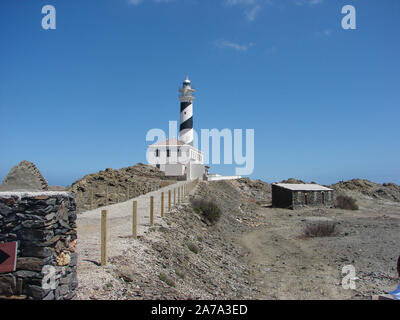 Menorca / Menorca, Spanien - Leuchtturm am Cap de Favaritx 2008 Stockfoto