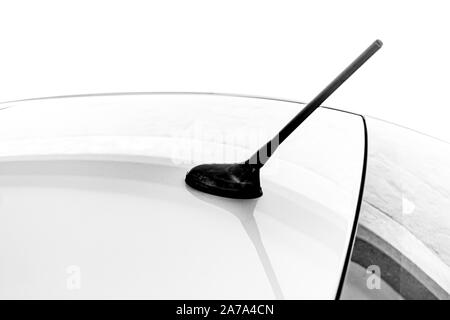 Schwarz-weiß Foto eines Auto Antenne. Stockfoto