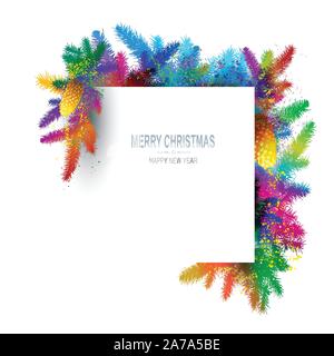 Christmas tree branch mit Kegel Stock Vektor