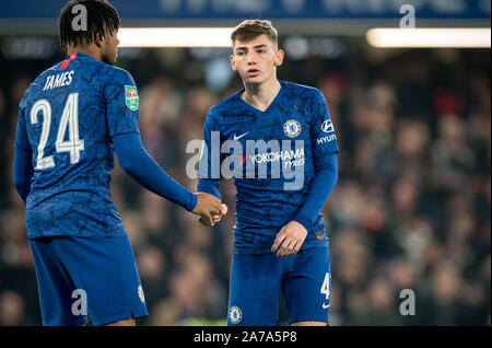 Billy Gilmour von Chelsea während der carabao Cup Runde 16 Spiel zwischen Chelsea und Manchester United an der Stamford Bridge, London, England am 30. Oktober 2019. Foto von Andy Rowland. Stockfoto