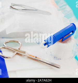 Erste Hilfe Kit close up Stockfoto