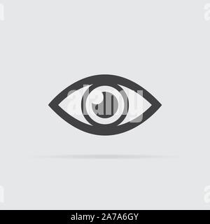 Symbol "Rote-augen" im flachen Stil auf grauem Hintergrund. Für ihr Design, Logo. Vector Illustration. Stock Vektor