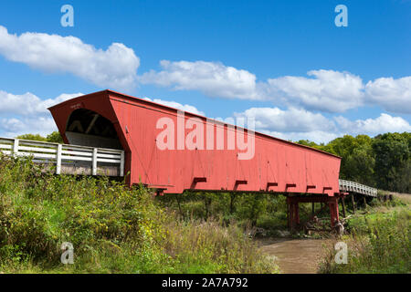 Roseman Brücke, Winterset, Iowa, USA. Die Brücke ist eine der berühmtesten Brücken von Madison County Stockfoto