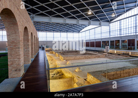 Spätantike römische Villa in La Olmeda, Pedrosa de la Vega, Provinz von Palencia, Kastilien und León, Spanien Stockfoto