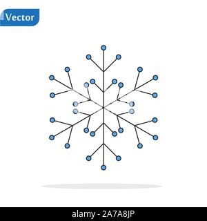 Schneeflocken-symbol. Flache vector Abbildung in schwarz auf weißem Hintergrund. EPS 10. Stock Vektor