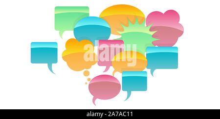 Rede Dialogelemente auf einem weißen Hintergrund Stockfoto