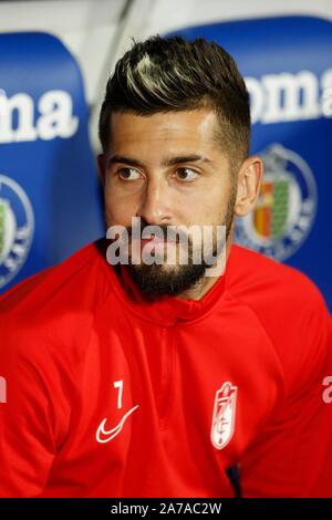 Madrid, Spanien. 31 Okt, 2019. ALVARO VADILLO WÄHREND DES SPIELS GETAFE CF GEGEN GRANADA FC AM ALFONSO PEREZ Kolosseum. Donnerstag, 31 OCTUBER 2019 Credit: CORDON PRESSE/Alamy leben Nachrichten Stockfoto