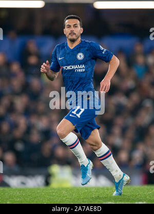 London, Großbritannien. 30 Okt, 2019. Pedro von Chelsea während der carabao Cup Runde 16 Spiel zwischen Chelsea und Manchester United an der Stamford Bridge, London, England am 30. Oktober 2019. Foto von Andy Rowland. Credit: PRiME Media Images/Alamy leben Nachrichten Stockfoto