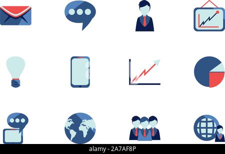 Soziale Medien und Technologie icon Pack Set, Hochwertige Sorte Symbole Vector Illustration Stock Vektor