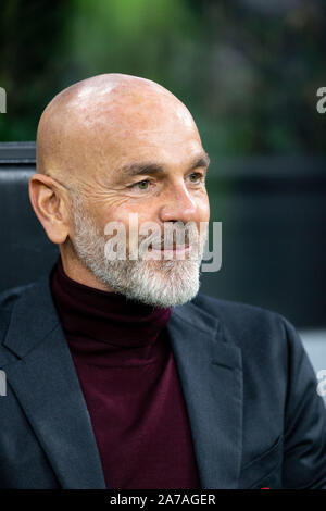 Mailand, Italien. 31 Okt, 2019. Stefano pioli (Mailand) beim AC Mailand vs Spal, italienische Fußball Serie A Männer Meisterschaft in Mailand, Italien, 31. Oktober 2019 - LPS/Francesco Scaccianoce Credit: Francesco Scaccianoce/LPS/ZUMA Draht/Alamy leben Nachrichten Stockfoto