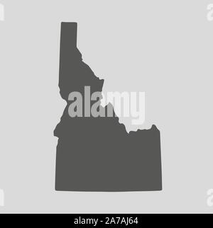 Schwarze Karte des Staates Idaho - Vector Illustration. Einfache flache Karte Zustand von Idaho. Stock Vektor