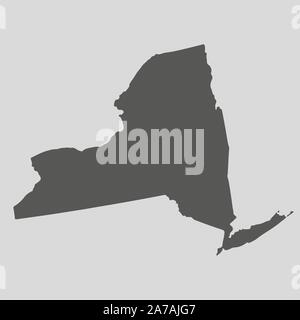 Schwarze Karte des Staates New York - Vector Illustration. Einfache flache Karte Staat New York. Stock Vektor
