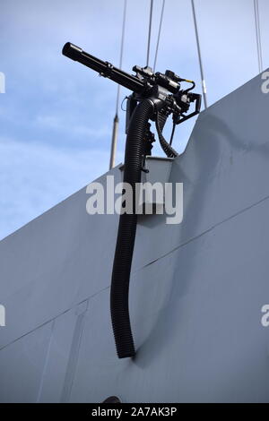 HMS Medway Inbetriebnahme Zeremonie im Chatham Werft wurde durch das Schiff Sponsor, Lady Fallon und Herr West besucht. Stockfoto