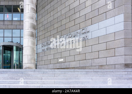 Der Hauptsitz des Stadtrats von Dublin in Wood Quay, Irland. Stockfoto