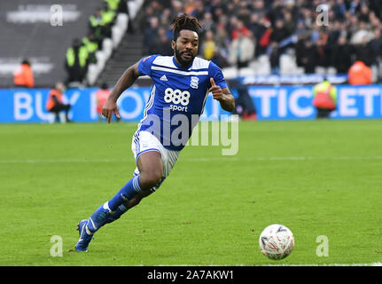 LONDON, ENGLAND - Januar 5, 2019: Jacques Maghoma von Birmingham dargestellt während der FA Cup 2018/19 Runde 3 Spiel zwischen West Ham United und Birmingham City FC in London Stadion. Stockfoto