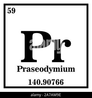 Praseodym Periodensystem der Elemente Vektor-illustration eps 10. Stock Vektor