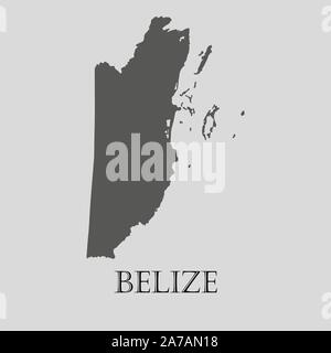 Schwarz Belize Karte auf hellgrauem Hintergrund. Schwarz Belize Karte - Vector Illustration. Stock Vektor