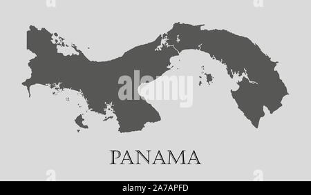 Grau Panama Landkarte auf hellgrauem Hintergrund. Grau Panama Landkarte - Vector Illustration. Stock Vektor