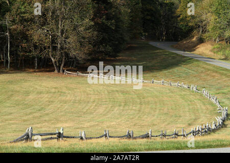 Eingezäunten Bereich entlang der Blue Ridge Parkway, Virginia, USA Stockfoto