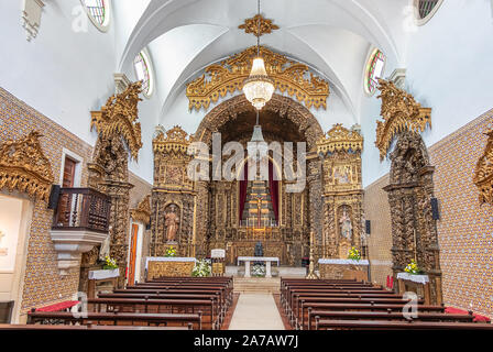 Aveiro, Portugal - Juli 17, 2019: Innenraum der Kirche Unserer Lieben Frau von der Präsentation (Igreja de Nossa Senhora da Apresentacao) in Aveiro Stockfoto