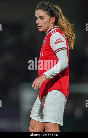 Portsmouth, England - 31. Oktober: Danielle Van de Donk von Arsenal, nachdem das erste Ziel während der UEFA Champions League Spiel zwischen Arsenal Frauen vs SK Slavia Praha Frauen an der Wiese Park am 31 Oktober, 2019 in Leeds, England (Foto von Daniela Porcelli/SPP) Credit: SPP Sport Presse Foto. /Alamy leben Nachrichten Stockfoto