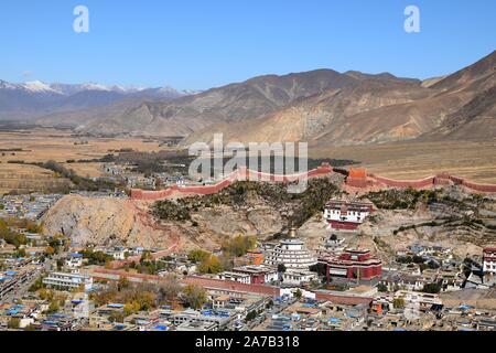 Die palcho Kloster Pelkor haderte Kloster oder Shekar Gyantse, das Hauptkloster in der Nyangchu River Valley in Gyantse, Tibet. Stockfoto