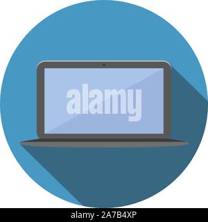 Laptop Computer flach auf das Symbol Vektor Illustration Stock Vektor