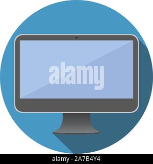 Computer Flachbildschirm Symbol Vektor Illustration Stock Vektor