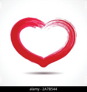 Valentines Tag Karte mit gemalten Herzen Stock Vektor