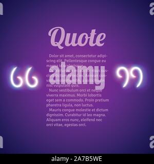 Retro neon leuchtenden Anführungszeichen frame Stock Vektor