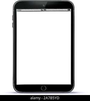 Schwarz Tablet Computer Hand gezeichnet Vector Illustration. Stock Vektor