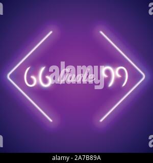 Retro neon leuchtenden Anführungszeichen frame Stock Vektor