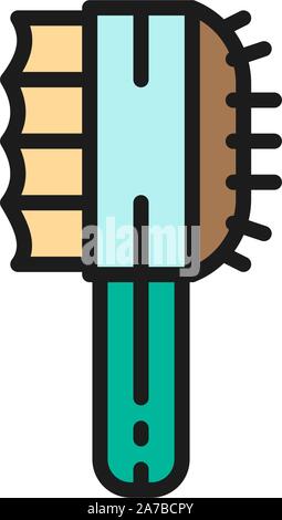 Pflege Werkzeuge, Kamm für Wolle flachen Farbe Symbol. Stock Vektor