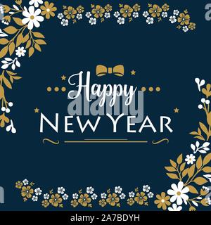 Moderne blatt Kranz Rahmen für Banner Vorlage ein frohes neues Jahr. Vektor Stock Vektor