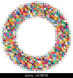 Flache farbige Ornamente mit retro Halftone styled Rechtecke Stock Vektor