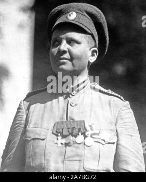 Maria Leontievna Bochkareva (1889-1920), eine russische Frau, die sich als Soldat im Ersten Weltkrieg und der Frauen gebildet Bataillon der Tod serviert. Stockfoto