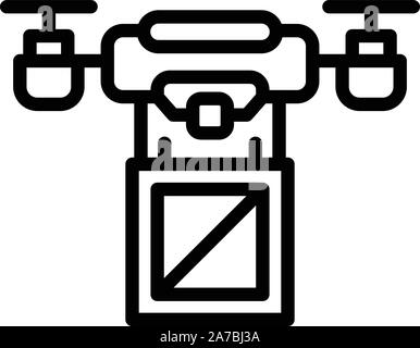 Elektrische drone Lieferung Symbol, outline Style Stock Vektor