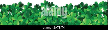 Saint Patricks Day Hintergrund mit gesprüht grünen Klee Blätter oder Shamrocks Stock Vektor