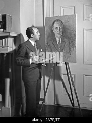 Malerei Portrait von Franklin Roosevelt Ca. 1934 Stockfoto