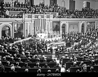 Präsident Franklin Roosevelt liefert Nachricht an 74th Congress Ca. Januar 1935 Stockfoto
