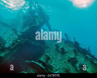 Das Wrack der Giannis D bei Abu Nuhas im Roten Meer, Ägypten Stockfoto