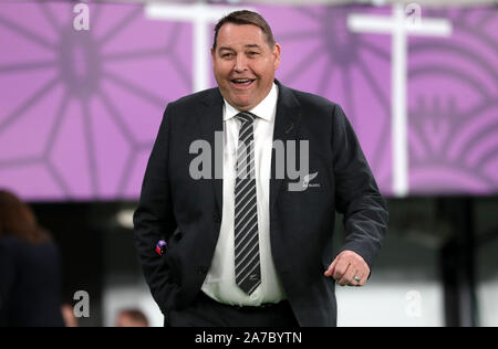 Neuseeland Head Coach Steve Hansen während der Rugby World Cup 2019 Bronze Finale in Tokyo im Stadion. Stockfoto