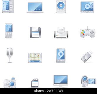 Vecto Vector Icons. Gadget und Medien. Stock Vektor