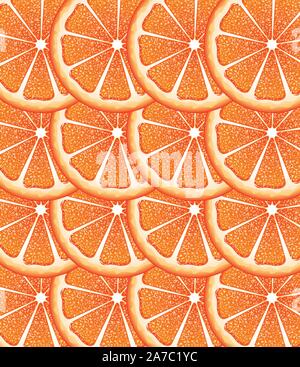 Heller Hintergrund mit saftigen Pampelmusen Scheiben, Zitrusfrüchte Schichten. Stock Vektor